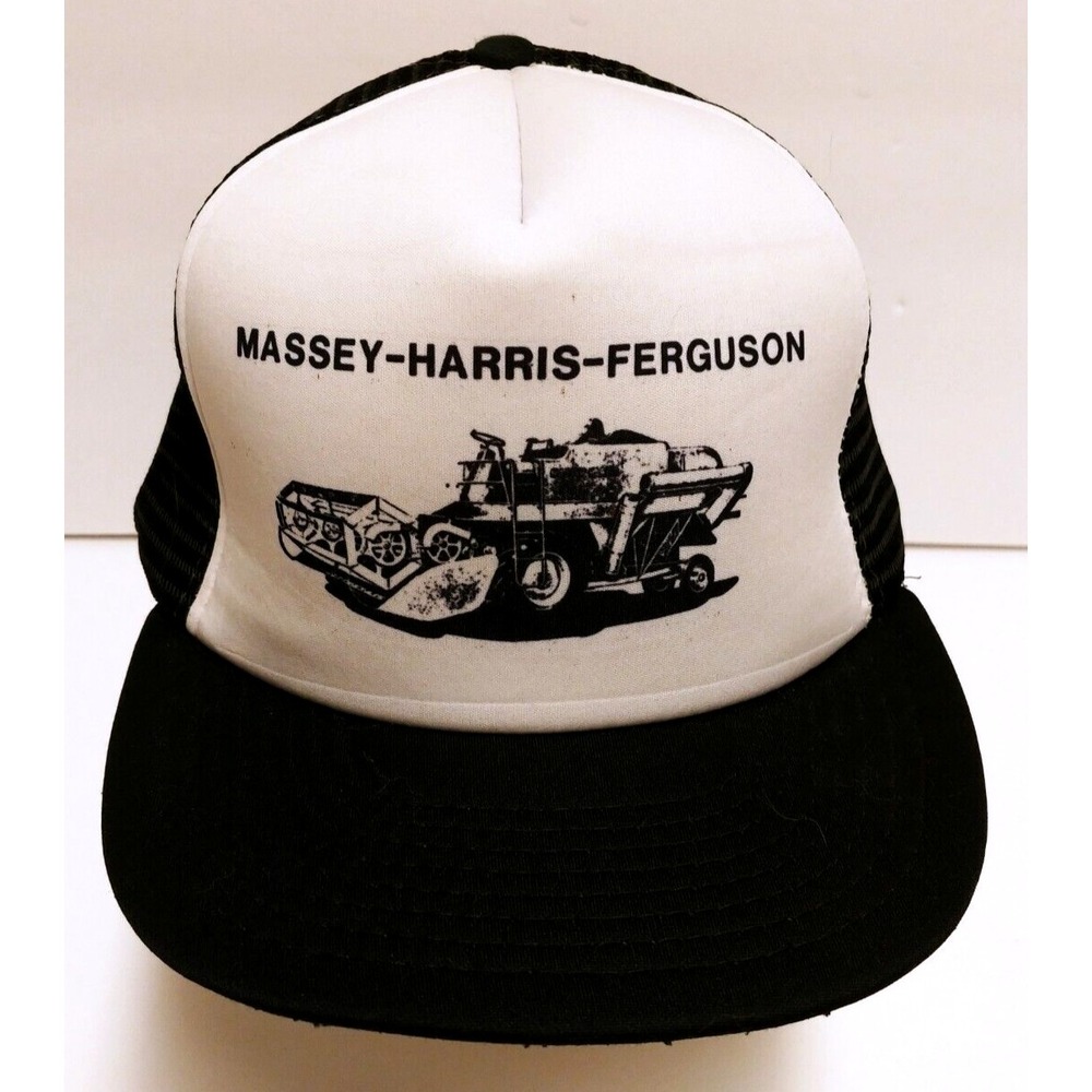 Massey-Harris-Ferguson Black And White Vintage Snapback Hat